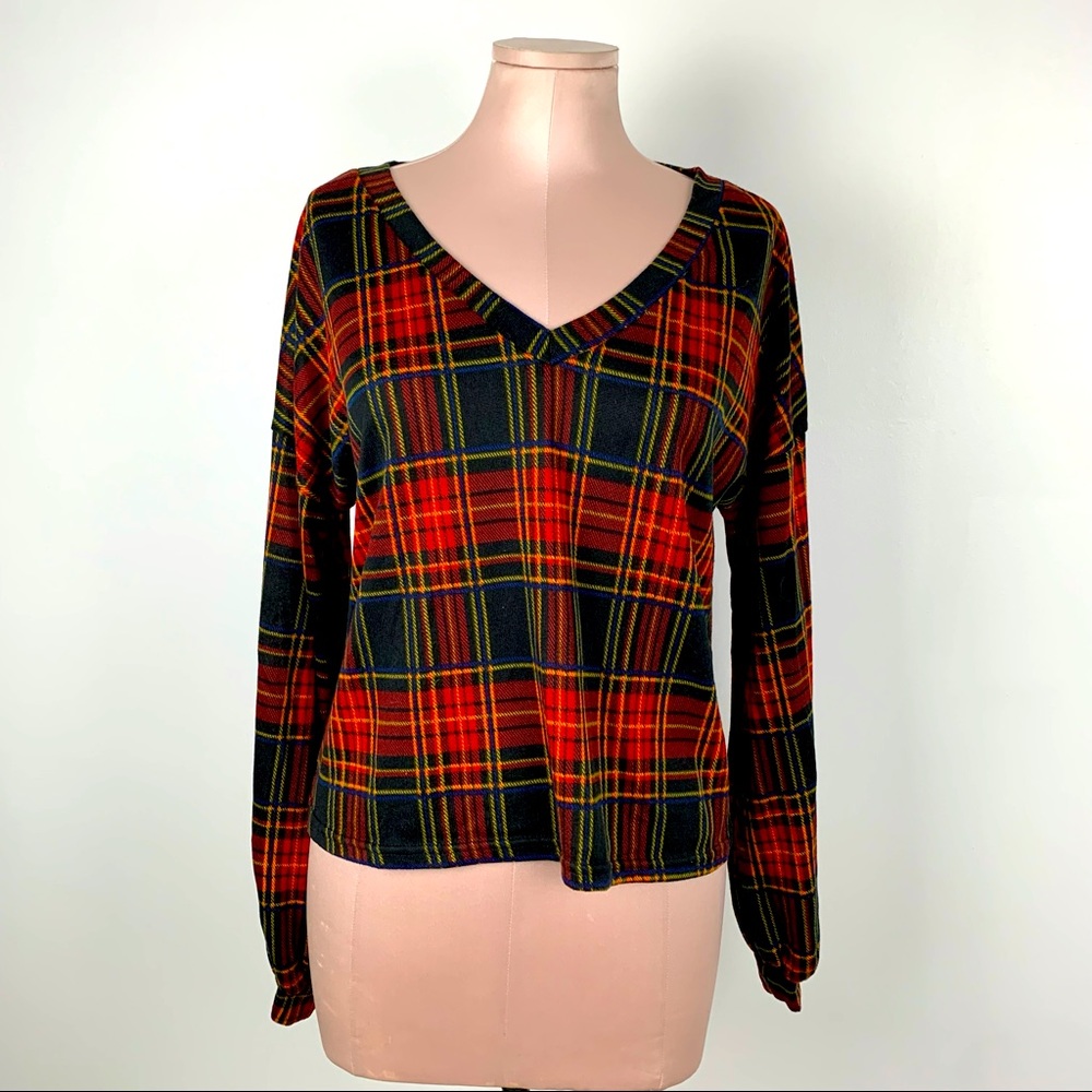 Lightly Worn Plaid Blouse